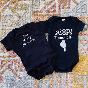 NWOT 90s Pop Culture Newboen Onesie Bundle